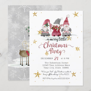 Cartes Pour Fêtes Annuelles Lutins Rouges Aiment Joie Paix Renne Joyeux Noël