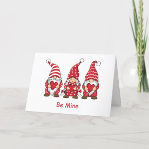 Cartes Pour Fêtes Annuelles Lutins Rouges avec Coeurs Personnalisés pour la Sa