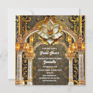 Cartes Pour Fêtes Annuelles Luxueux Mehndi Temple Indien Lotus Enterrement de