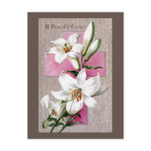 Lys de Pâques vintages et Croix rose