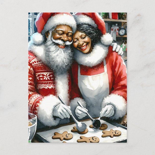 Cartes Pour Fêtes Annuelles M. et Mme Clause Joli Noël Personnalisé (Devant)