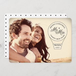 Cartes Pour Fêtes Annuelles M. & Mme Hot Air Balloon Ride Couples Holiday