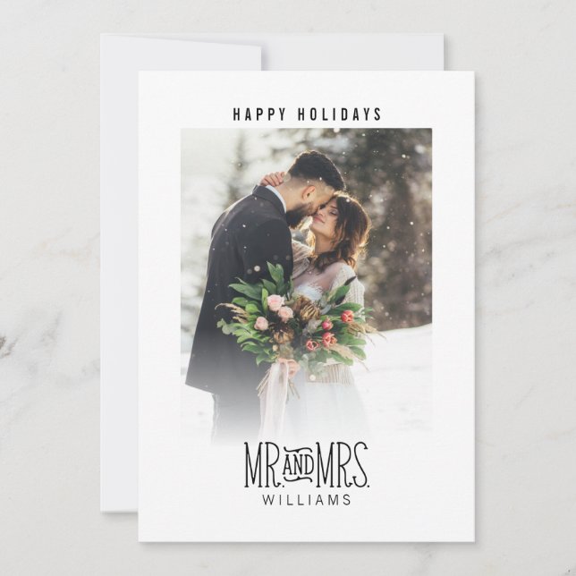 Cartes Pour Fêtes Annuelles M. & Mme Newlywlettered Photo Holiday (Devant)
