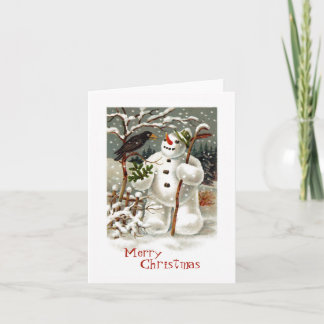 Cartes Pour Fêtes Annuelles M. Snowman et M. Crow Note Card
