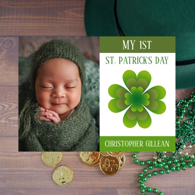 Cartes Pour Fêtes Annuelles Ma 1ère photo de bébé pour la Saint-Patrick avec d (Créateur téléchargé)