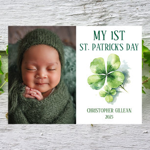 Cartes Pour Fêtes Annuelles Ma 1ère photo de bébé pour la Saint-Patrick avec d