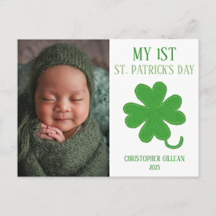 Cartes Pour Fêtes Annuelles Ma 1ère photo de bébé pour la Saint-Patrick avec d