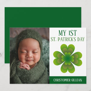 Cartes Pour Fêtes Annuelles Ma 1ère photo de bébé pour la Saint-Patrick avec d