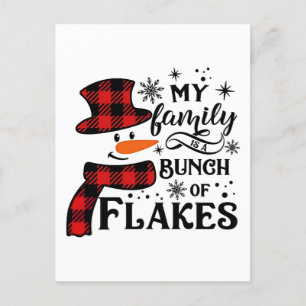 Cartes Pour Fêtes Annuelles Ma famille est une bande de Flakes Snowflake
