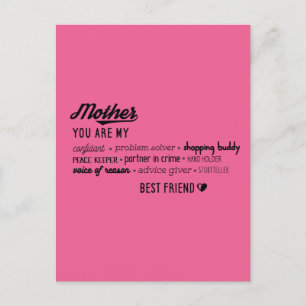 Cartes Pour Fêtes Annuelles Ma mère, mon meilleur ami
