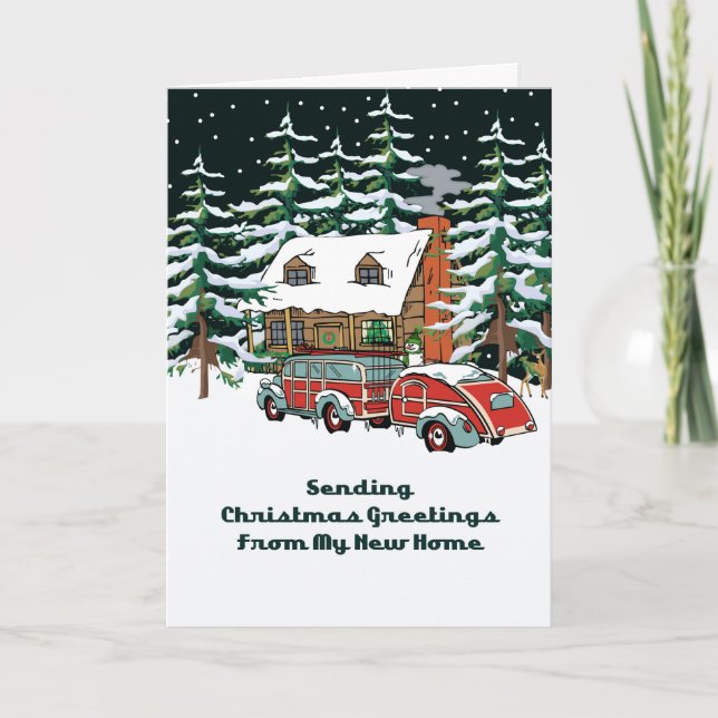 Cartes Pour Fêtes Annuelles Ma nouvelle adresse Noël (Devant)