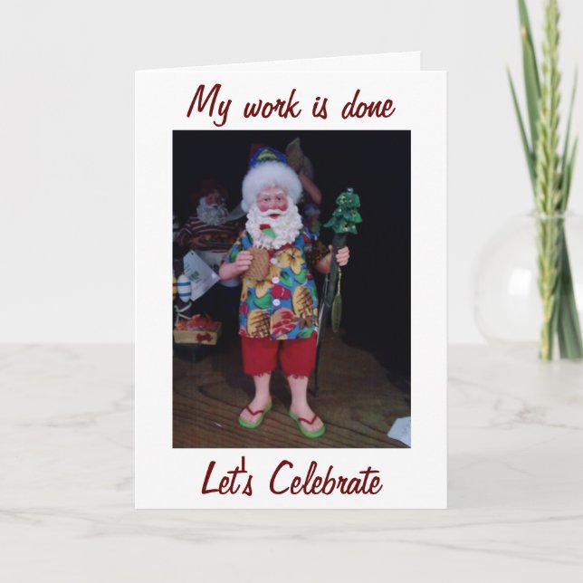 CARTES POUR FÊTES ANNUELLES MA PLAGE FAVORITE BUM ADULTE HEUREUX VACANCES (Devant)