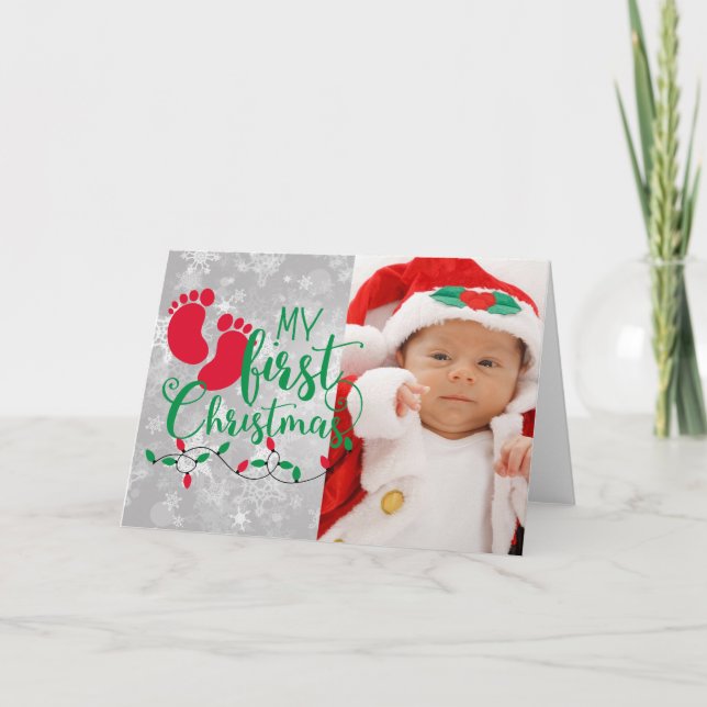 Cartes Pour Fêtes Annuelles Ma première photo de Noël (Devant)