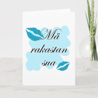 Cartes Pour Fêtes Annuelles Mä rakastan sua - Finnois Je vous aime