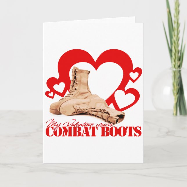 Cartes Pour Fêtes Annuelles Ma Saint Valentin porte des bottes de combat (Devant)
