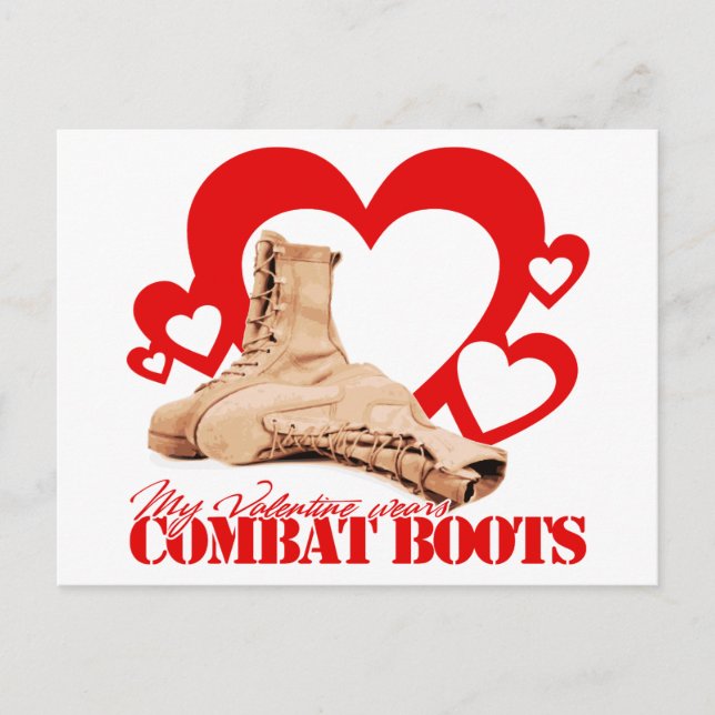 Cartes Pour Fêtes Annuelles Ma Saint Valentin porte des bottes de combat (Devant)