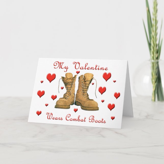 Cartes Pour Fêtes Annuelles Ma Valentine Wears Combat Boots (Devant)