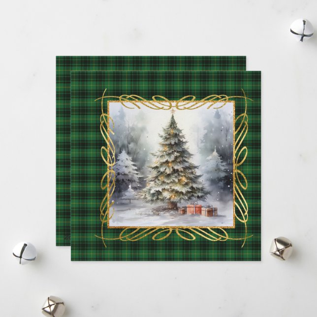 Cartes Pour Fêtes Annuelles MacArthur Ancient Scottish Tartan Christmas  (Devant/Arrière en situation)