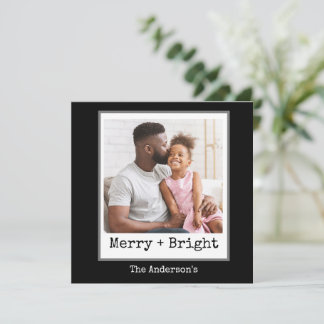 Cartes Pour Fêtes Annuelles Machine à écrire minimaliste - 1 Photo - Joyeux et