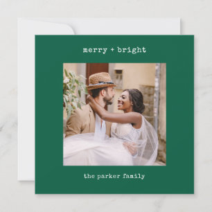 Cartes Pour Fêtes Annuelles Machine à écrire minimaliste   Joyeux Noël avec ph