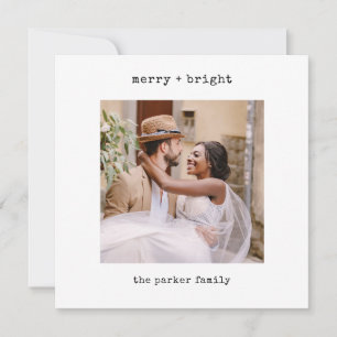 Cartes Pour Fêtes Annuelles Machine à écrire minimaliste   Joyeux Noël avec ph