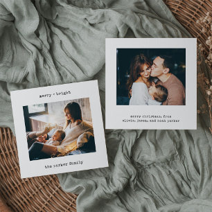 Cartes Pour Fêtes Annuelles Machine à écrire minimaliste   Joyeux Noël deux ph