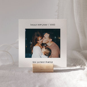 Cartes Pour Fêtes Annuelles Machine à écrire minimaliste Photo Bonne année 2