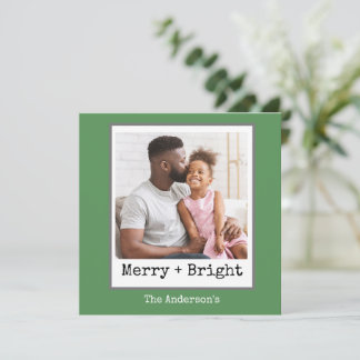 Cartes Pour Fêtes Annuelles Machine à écrire Minimaliste Photo de Noël Joyeux
