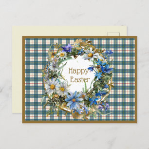 Cartes Pour Fêtes Annuelles MacRae Conchra Scottish Tartan Pâques Floral
