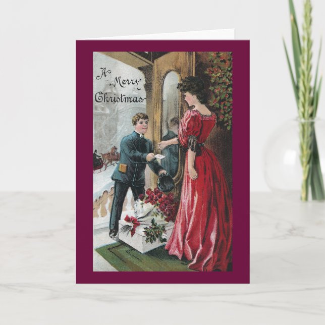 Cartes Pour Fêtes Annuelles Madame Receives Christmas Delivery (Devant)