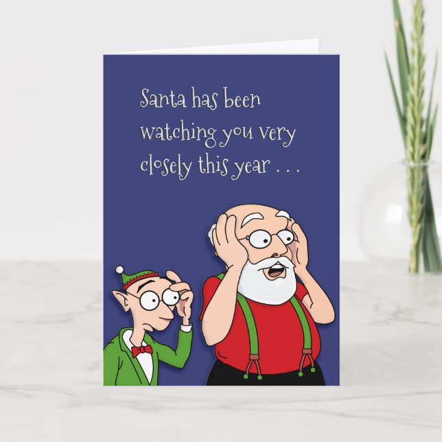 Cartes Pour Fêtes Annuelles Made Père Noël Naughty List (Devant)