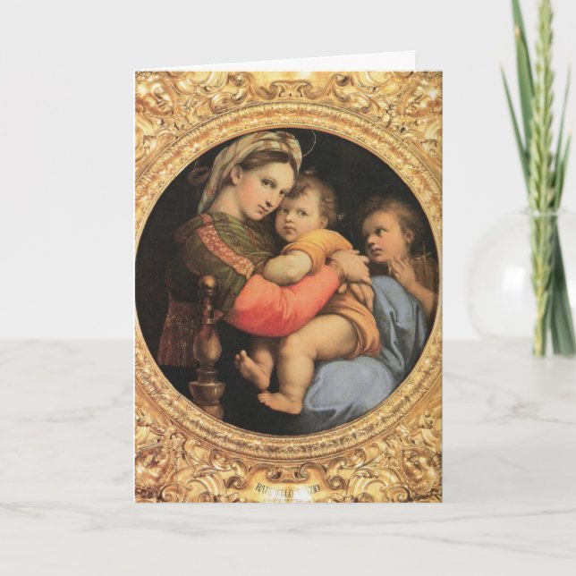 Cartes Pour Fêtes Annuelles Madonna avec l'enfant du Christ (Devant)