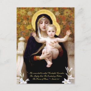 Cartes Pour Fêtes Annuelles Madonna et enfant par citation biblique de
