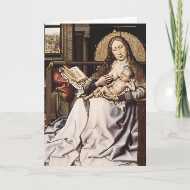 Cartes Pour Fêtes Annuelles Madonna et l'enfant de la Renaissance flamande (Devant)