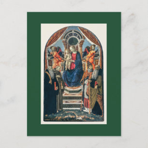 Cartes Pour Fêtes Annuelles Madonna et l'enfant Enthronés de saints et d'anges