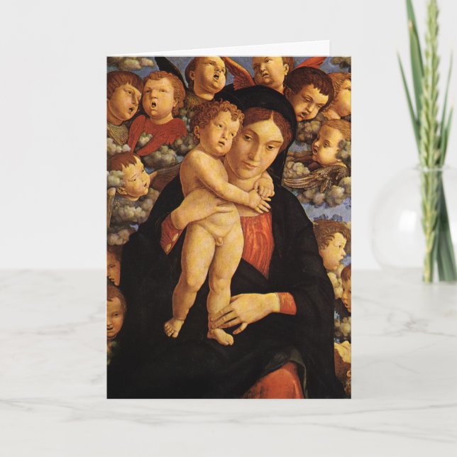 Cartes Pour Fêtes Annuelles Madonna et l'enfant par Andrea Mantegna (Devant)