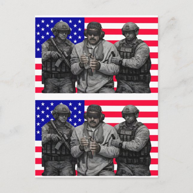 Cartes Pour Fêtes Annuelles Maduro Captured Live: A New Era for Venezuela (Devant)