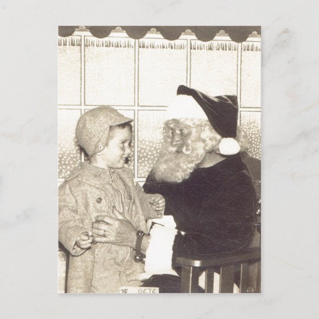 Cartes Pour Fêtes Annuelles Magasin récapitulatif Père Noël circa 1956. (Devant)