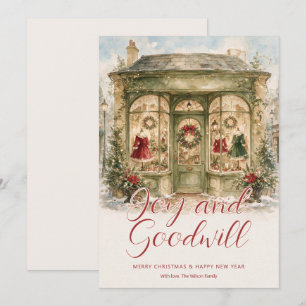 Cartes Pour Fêtes Annuelles Magasin vintage aquarelle Noël TMF26