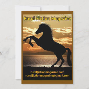 Cartes Pour Fêtes Annuelles Magazine de fiction rurale Logo cheval et coucher 