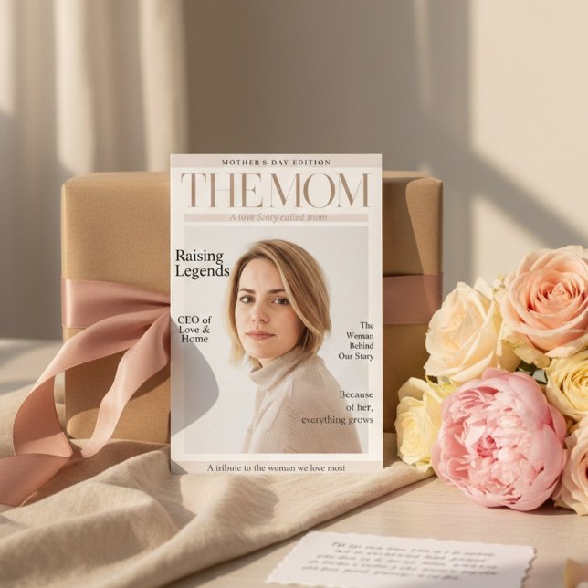 Cartes Pour Fêtes Annuelles Magazine personnalisé de style photo de MAMAN pour (Créateur téléchargé)