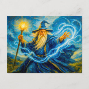 Cartes Pour Fêtes Annuelles Mage maniant la lumière dans l'art fantastique à l