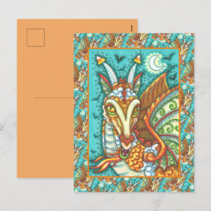 CARTES POUR FÊTES ANNUELLES MAGIC CANDY CORN DRAGON, HALLOWEEN IMAGINAIRE BEAS