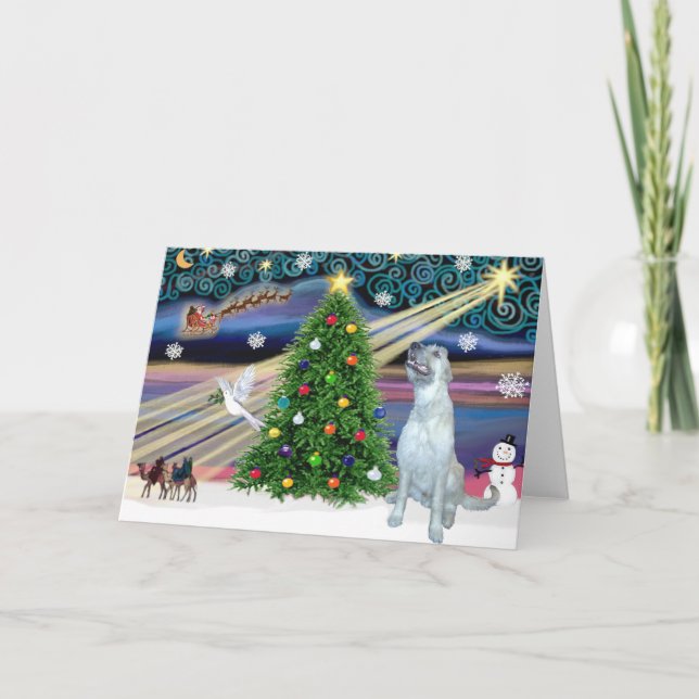 Cartes Pour Fêtes Annuelles Magic de Noël Irish Wolfhound (Devant)