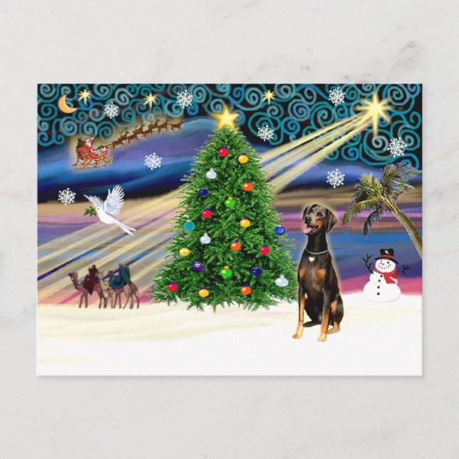 Cartes Pour Fêtes Annuelles Magic-Doberman Blk-Natural (Devant)