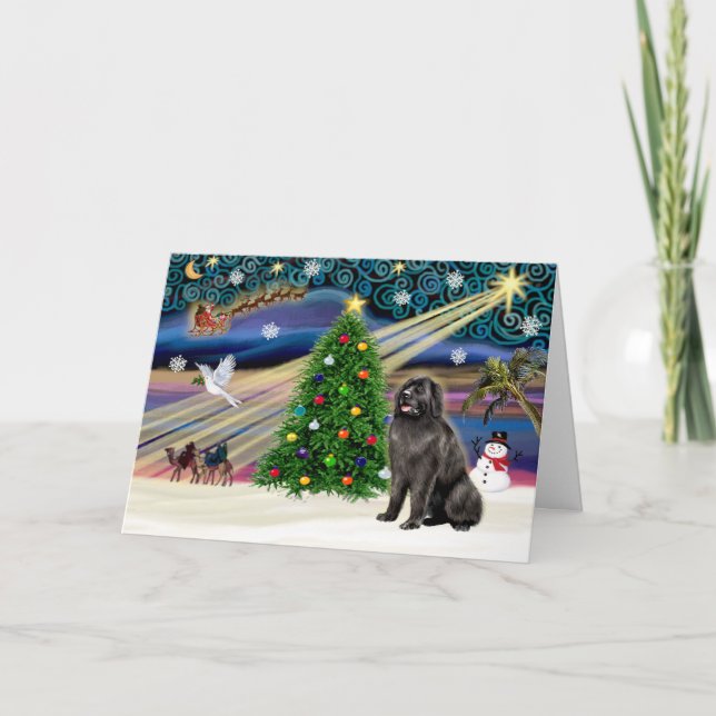 Cartes Pour Fêtes Annuelles Magic-Newfie de Noël (Devant)