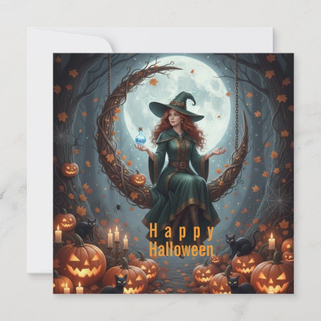 Cartes Pour Fêtes Annuelles Magic Sorcery Halloween Family (Devant)