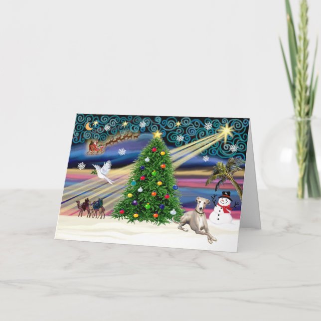Cartes Pour Fêtes Annuelles Magic-Whippet de Noël 2 (Devant)