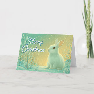 Cartes Pour Fêtes Annuelles Magical Fantasy Winter Rabbit Merry Christmas