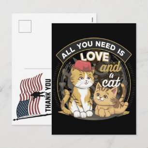 Cartes Pour Fêtes Annuelles Magical Meow Meow Merci aux Vétérans Jour de la Mé